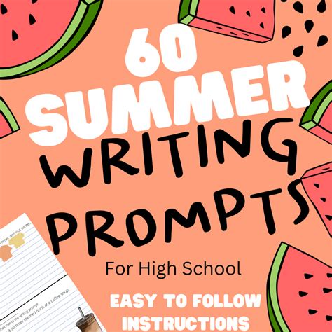 60 Summer Themed High School Writing Prompts printable pages - Classful