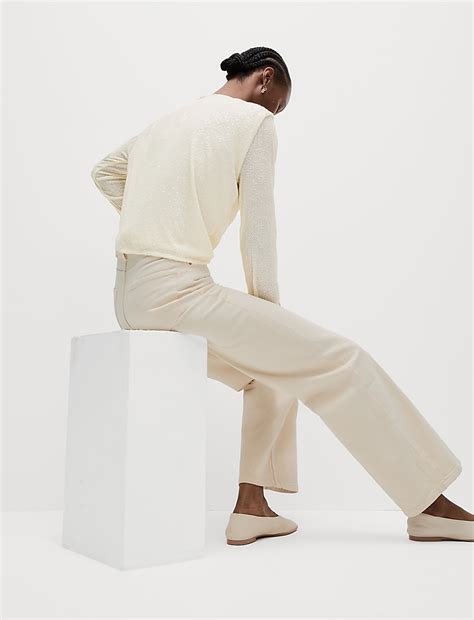 Buy Sequin Round Neck Top at Marks & Spencer