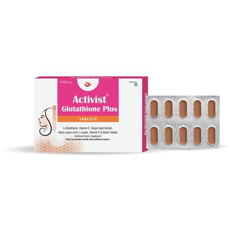 Activist - Glutathione plus Tablet | Glutathione, Vitamin C, Vitamin E ...