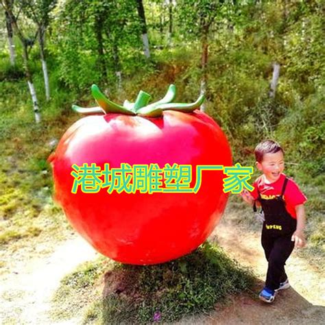 观光园景观装饰玻璃钢番茄西红柿雕塑标识标志定制厂家_深圳港城雕塑-站酷ZCOOL