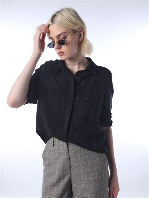 Rhinestone Embellished Shirt