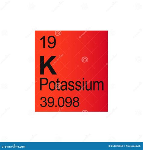 Potassium Chemical Element Of Mendeleev Periodic Table On Red Background. Stock Illustration ...
