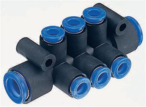 KM11-04-08-10 SMC | 10 Outlet Ports PBT Pneumatic Manifold Tube-to-Tube ...