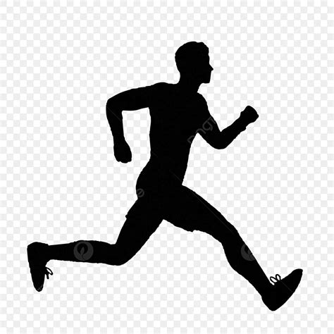 Running Man Isolated Vector Silhouette Sprinting Runner