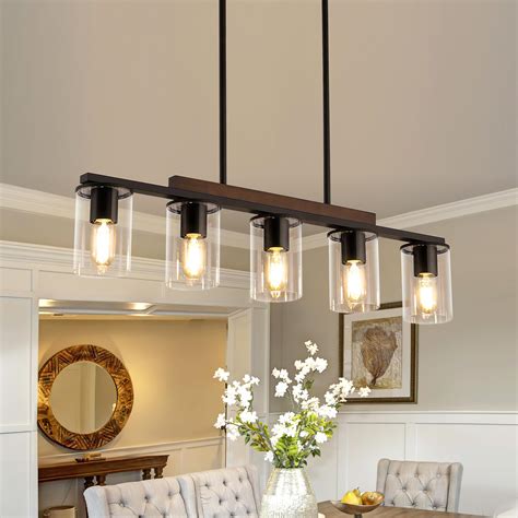 Mecgirn Farmhouse Dining Room Light Fixtures Over Table, Black Pendant ...