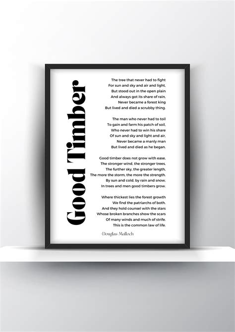 Good Timber Poem Printable | FREE Printable