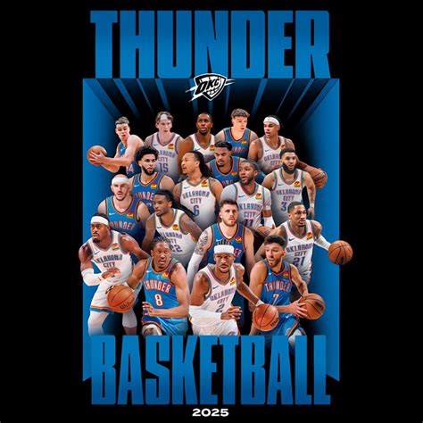 Oklahoma City Thunder Basketball 2024 2025 Roster Png - CreativeLify