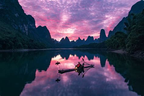 桂林山水日出风光摄影图片_大图网图片素材