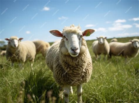 Premium AI Image | Sheep in a pasture