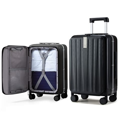 Hanke Luggage Hardside Suitcase with Wheels & Front Opening, 24in Large ...