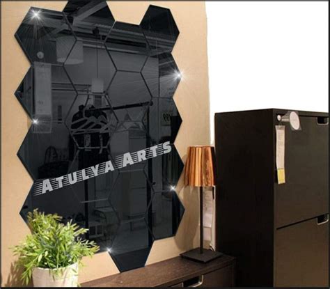 Buy Atulya Arts - 3D Hexagon Acrylic Wall Stickers (Black)- Pack of 20 ...