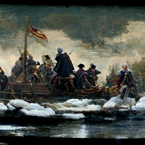George Washington crossing the Delaware River : r/midjourney