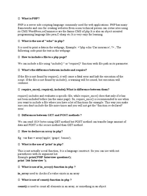 PHP Programming Questions 的图像结果