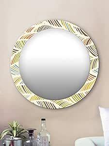 Buy 999STORE Printed Circular Mirror Wall Mirror with Frame Colorful ...