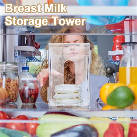 Snapklik.com : Sintuff 2 Pcs Breast Milk Storage Tower Clear Breast ...