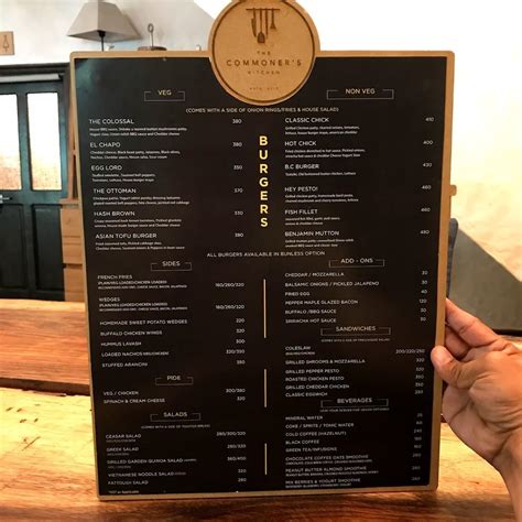 Menu at The Commoner’s Kitchen, Surat