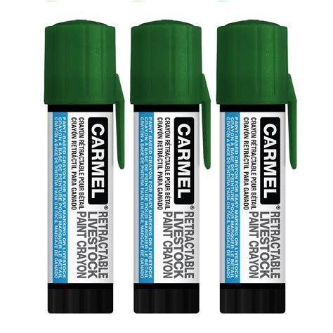 Buy Carmel Retractable Livestock Crayon, Box of 3 (Green), Livestock ...