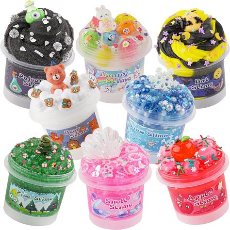 8 Pack Textures Slime Kit for Kids, Slime Variety Pack Different ...