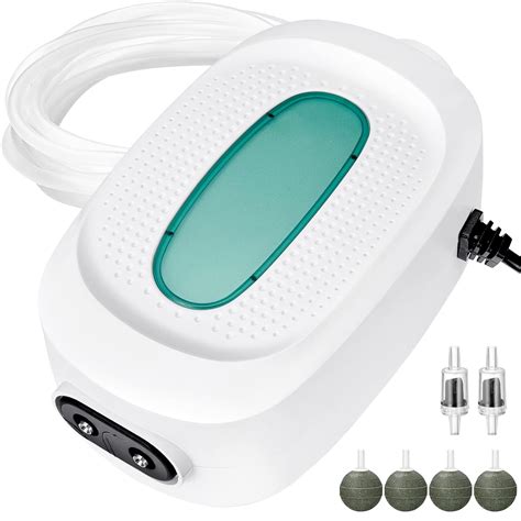 KEDSUM Quietest Aquarium Air Pump, Adjustable Fish Tank Air Pump with 2 ...