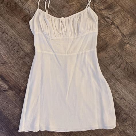 Aritzia White Bellow Mini Dress - Depop