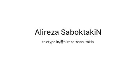 Alireza SaboktakiN — Teletype