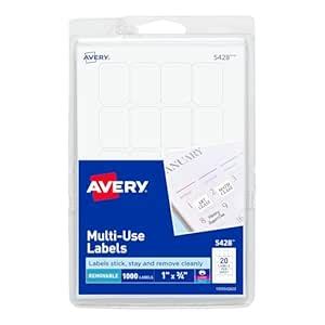 Avery Self-Adhesive Removable Labels, 0.75 x 1 Inches, White, 1000 per ...