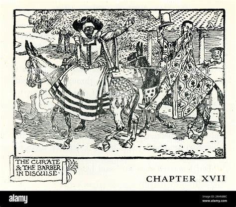 Don Quixote of la Mancha, the Curate and the barber in disguise, by ...