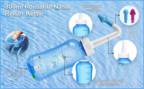 HANNEA® Neti Pots for Sinus Rinse Bottle Nose Wash Cleaner Pressure ...