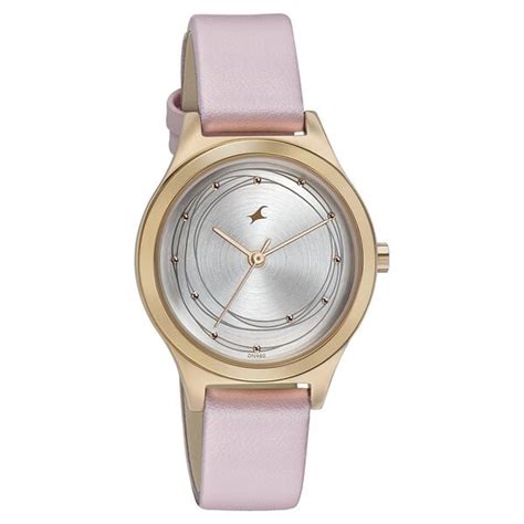 Buy Online Fastrack Style Up Silver Dial Leather Strap Watch for Girls ...