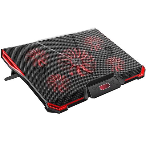 Buy Laptop Cooling Pad, 12"-17" Laptop Cooler with 5 Quiet Fans Red LED ...