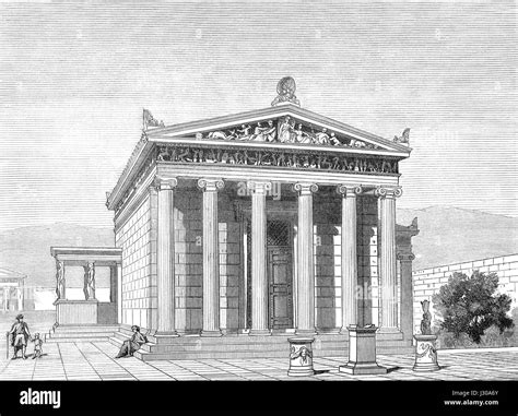 Reconstruction of the Erechtheion or Erechtheum, an ancient Greek ...