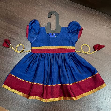 Royal Blue South Silk Frock – MEEMORA FROCKS