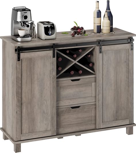Amazon.com - SICOTAS Farmhouse Coffee Bar Cabinet with Drawer - Rustic ...