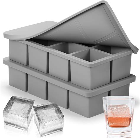 Amazon.com: Large Ice Cube Trays 3 pack, SAWNZC 2 inch Big Square Ice ...