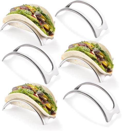 JJOO Taco Holder Stand Set of 6, Stainless Steel Taco Holders for the ...