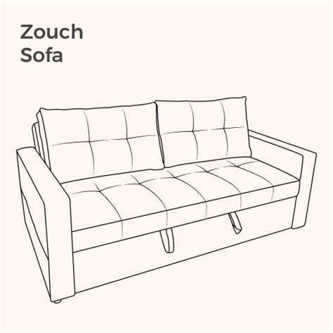 Zouch Sofa cum Bed in Solid Wood and Water Resistant Fabric