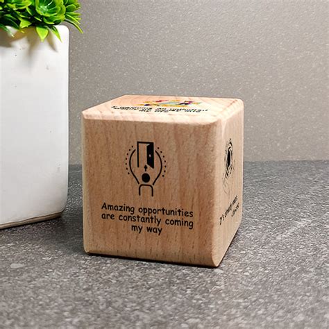 Affirmation Wooden Cube: Abundance – Motivational Gifts