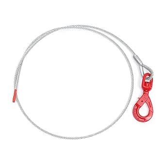 5T Wire Rope Sling 100" Length 3/8" Dia,Heavy-Duty Thimble w/Sliding ...