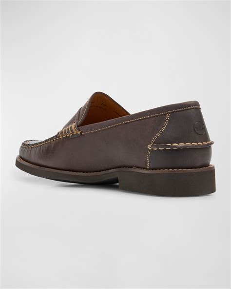 Peter Millar Men's Handsewn Leather Penny Loafers | Neiman Marcus