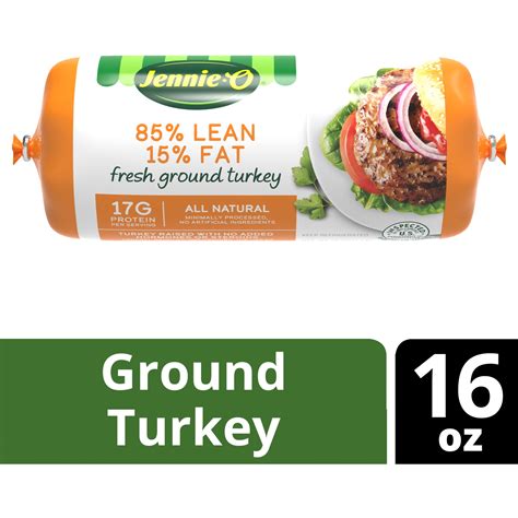 JENNIE-O Ground Turkey 85% Lean / 15% Fat - 1 lb. chub 16 oz - Walmart.com