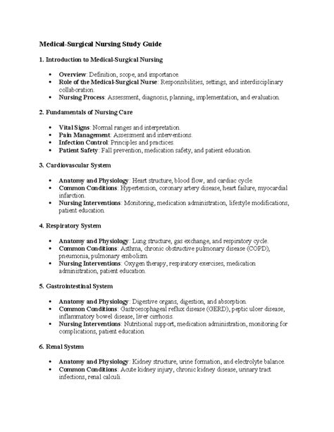 Image result for Med Surg Study Guide