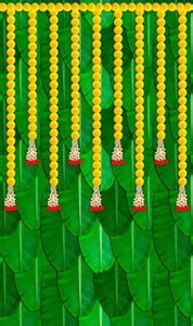 Epoojacart Big Banana Leaf Design with Long Yellow Flowers Hangings ...