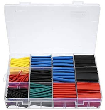 Techtest 560 Pcs Colorful Heat Shrinkable Tubing Wire Cable Sleeve 11 ...