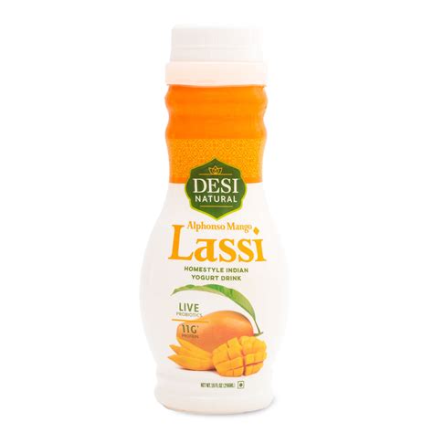 Desi Natural Alphonso Mango Lassi Liquid Drinkable Refrigerated Yogurt ...