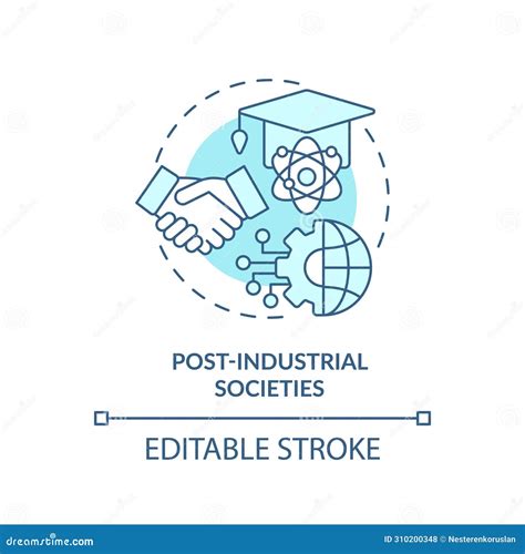 Post Industrial Societies Soft Blue Concept Icon Stock Vector - Illustration of sociology ...