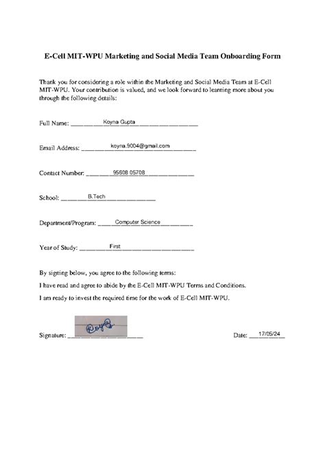 Marketing and Social Media Team Onboarding Form - Your contribution is ...