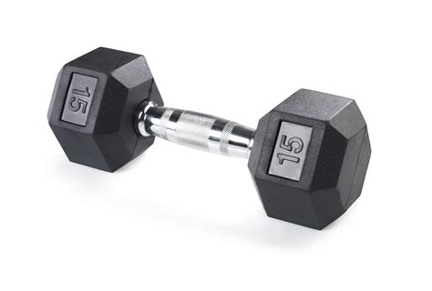 Gold's Gym Rubber Hex Dumbbell, 15 lbs, Single - Walmart.com