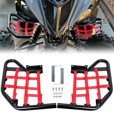 Nerf Bars For Yamaha Raptor 700 700R YFM700R YFM700RSE Black Bar With Red Nets | eBay