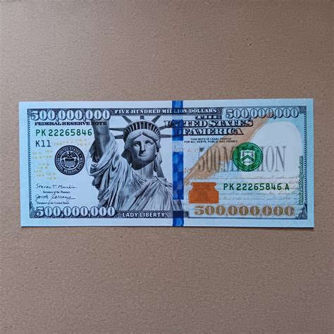 Novelty Bill for your Vision Board - Five Hundred Million Dollar Bill ...