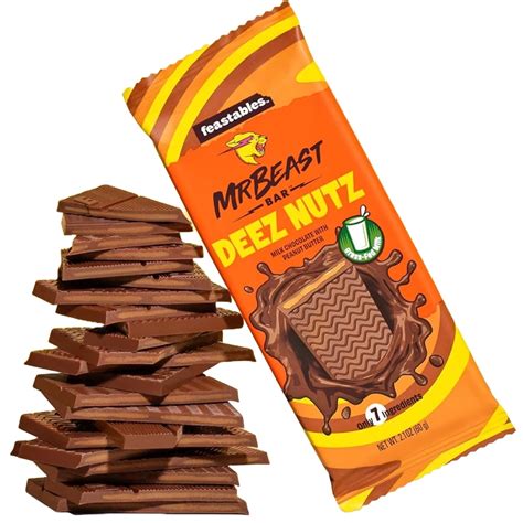 Feastables Mr Beast Chocolate Bars – NEW Deez Nuts Butter, India | Ubuy